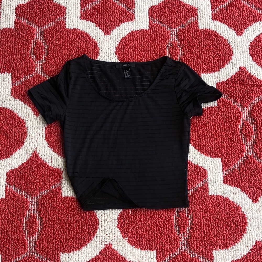 See thru black crop top